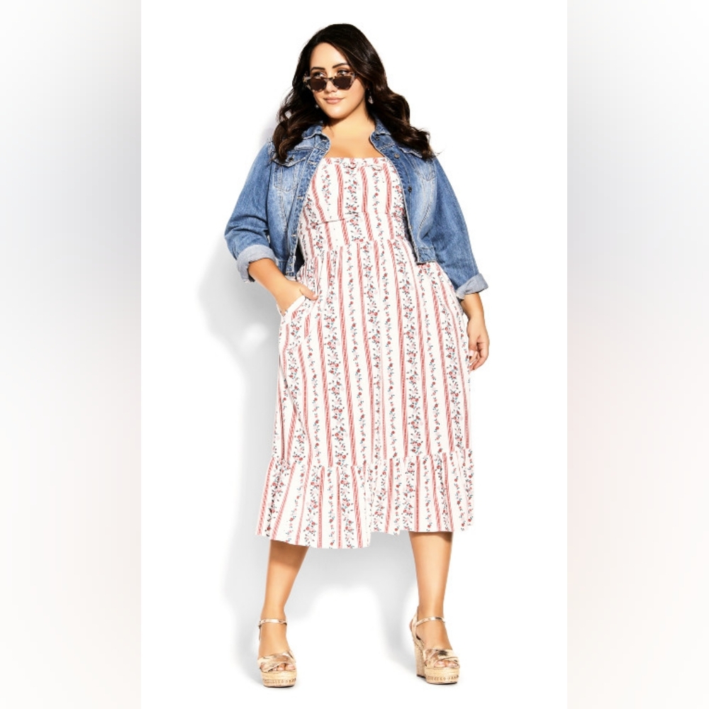 Peach- Lily Midi Style Dress